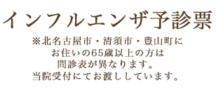 インフルエンザ予診票